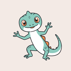 Vector illustration of a sweet Gecko for youngsters' imaginative journeys