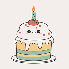 Cute Cake for kids vector illustration