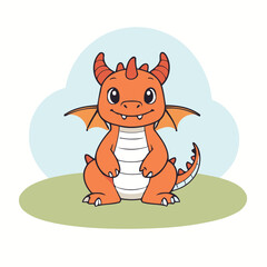 Cute Dragon vector illustration for little ones' bedtime routines
