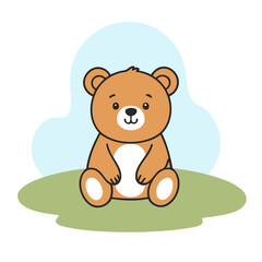 Vector illustration of an adorable Bear for young readers' books