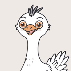 Cute Emu for children story book vector illustration