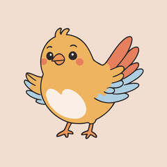 Vector illustration of an adorable Bird for young readers' books