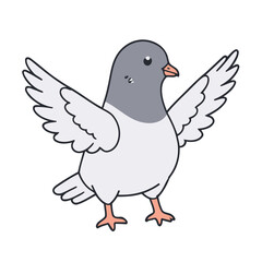 Vector illustration of a cute Pigeon for kids