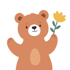 Vector illustration of a playful Bear for preschoolers' storytime