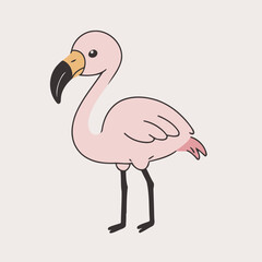 Cute Flamingo vector illustration of a for toddlers books