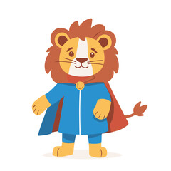 Cute vector illustration of a Lion for toddlers