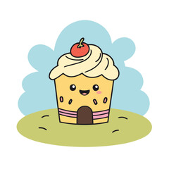 Cute Cake vector illustration for little ones' bedtime routines