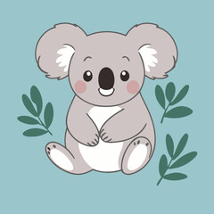 Vector illustration of a cute Koala for kids books