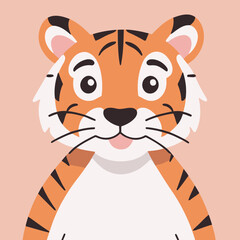 Cute vector illustration of a Tiger for early readers' delight