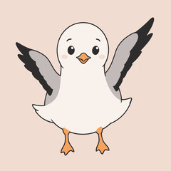 Cute Seagull for kids' storytelling vector illustration