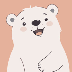 Vector illustration of an enchanting Polarbear for kids' storytelling