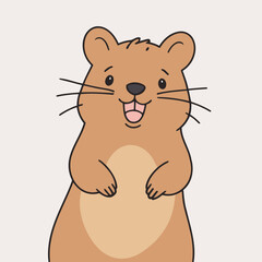 Vector illustration of a cute Quokka for children story book
