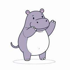 Cute Hippo for children's bedtime stories vector illustration