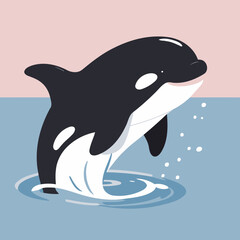 Vector illustration of a cute Orca for children story book