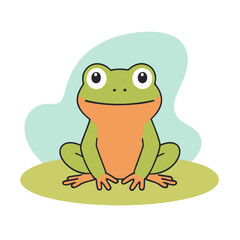 Vector illustration of an adorable Frog for young readers' books