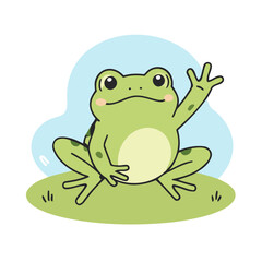 Cute Frog vector illustration for kids story book