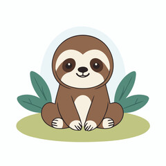 Cute Sloth for kids vector illustration