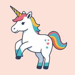 Cute vector illustration of a Unicorn for toddlers