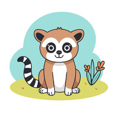 Cute Lemur for toddlers vector illustration