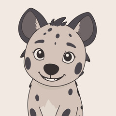 Vector illustration of a delightful Hyena for early readers' enjoyment