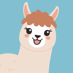 Vector illustration of a cute Alpaca for kids
