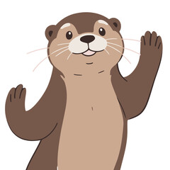 Cute Otter for kids vector illustration