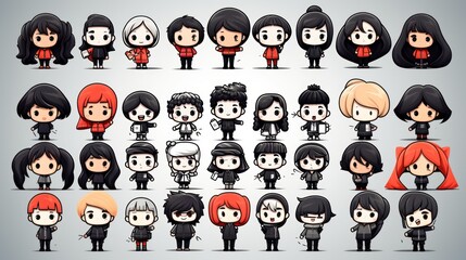 Cute Illustration Of Diverse Cartoon Characters In Different Outfits