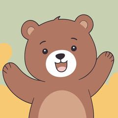Cute vector illustration of a Bear for kids' reading time