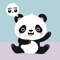 Cute Panda for toddlers' learning books vector illustration