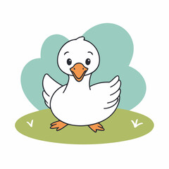 Vector illustration of a cute Swan for children