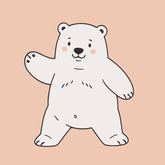 Vector illustration of a cute Polarbear for children