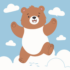 Cute vector illustration of a Bear for youngsters' imaginative stories