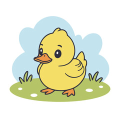 Cute Duck for children book vector illustration
