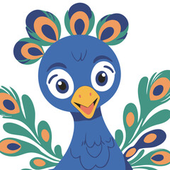 Vector illustration of a winsome Peacock for children's literature