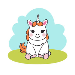 Vector illustration of an endearing Unicorn for kids' bedtime stories