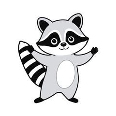 Cute vector illustration of a Raccoon for youngsters' picture books