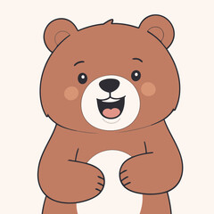 Obraz premium Vector illustration of a cute Bear for kids books