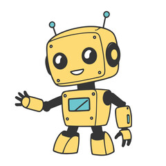 Cute vector illustration of a Robot for youngsters' picture books