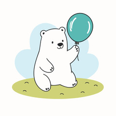 Vector illustration of a cute Polarbear for kids books