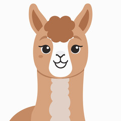 Vector illustration of a cute Alpaca for children book