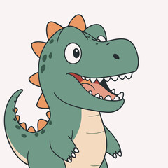 Cute vector illustration of a Dino for children's bedtime stories