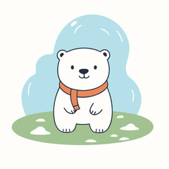 Cute Polarbear for kids' storybook vector illustration