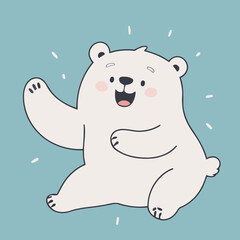 Cute vector illustration of a Polarbear for youngsters' picture books
