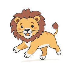 Vector illustration of a cute Lion for kids books