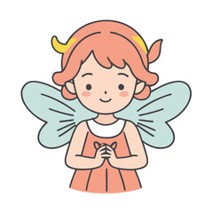 Cute vector illustration of a Fairy for children story book