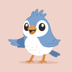 Vector illustration of a cute Bird for toddlers books