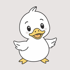 Cute Duckling for children's bedtime stories vector illustration
