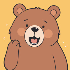 Vector illustration of a cute Bear for kids story book