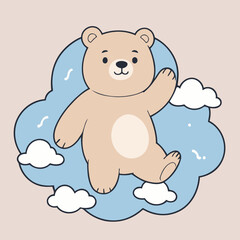 Cute Bear vector illustration for preschoolers' learning moments