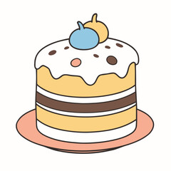 Vector illustration of a cute Cake for kids books